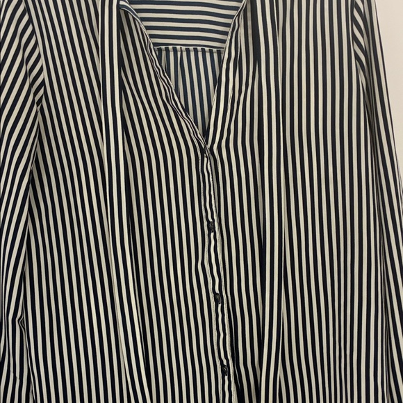 Zara Navy and White Striped Blouse - Picture 3 of 6